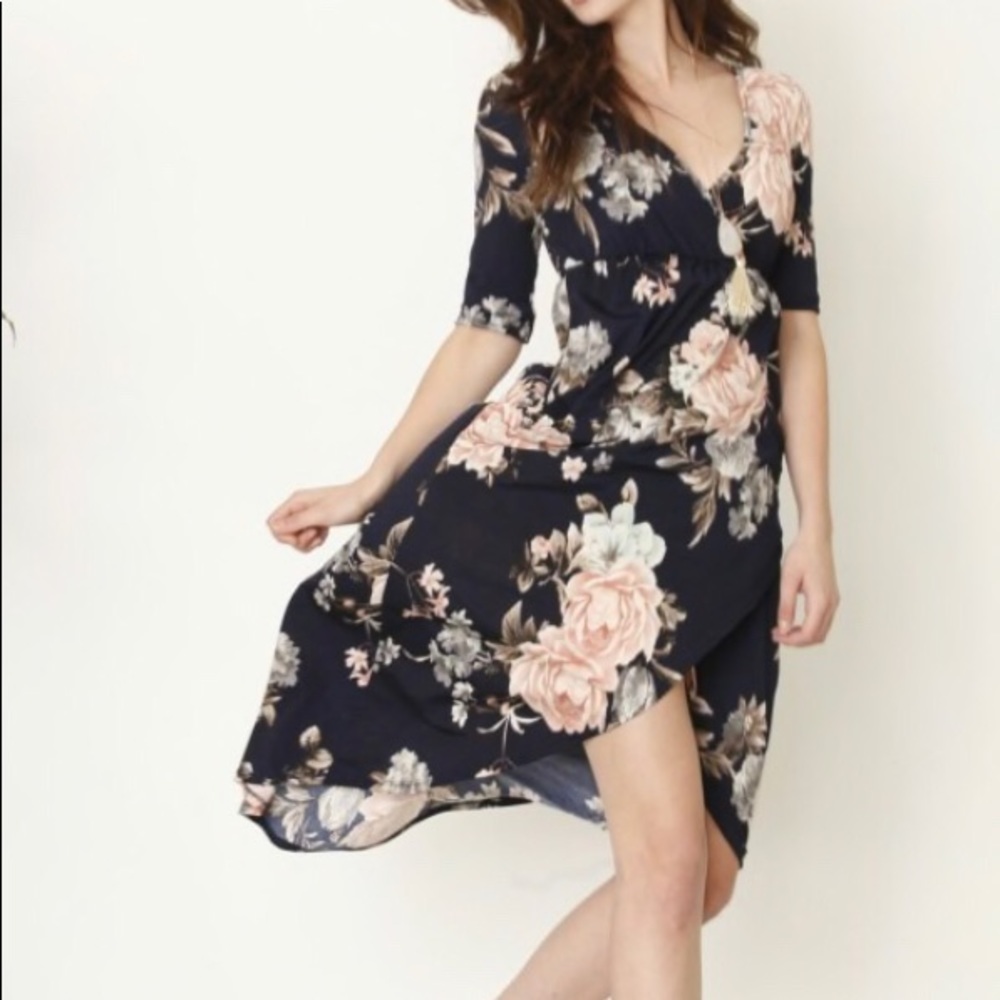 Floral Tulip High Low dress